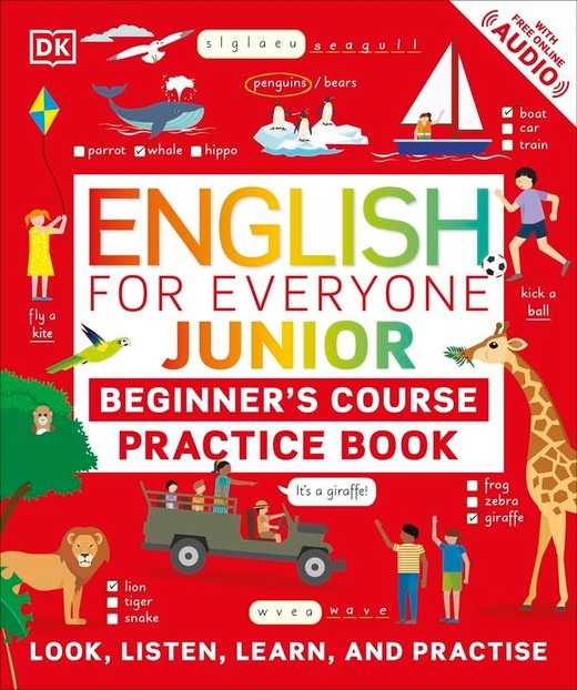 okładka English for Everyone Junior Beginner's Practice Book. Look, Listen, Learn, and Practise wer. angielska książka