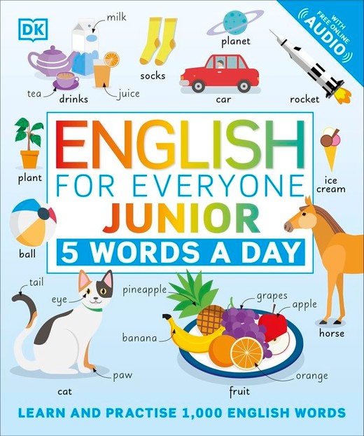 okładka English for Everyone Junior 5 Words a Day. Learn and Practise 1,000 English Words wer. angielska książka