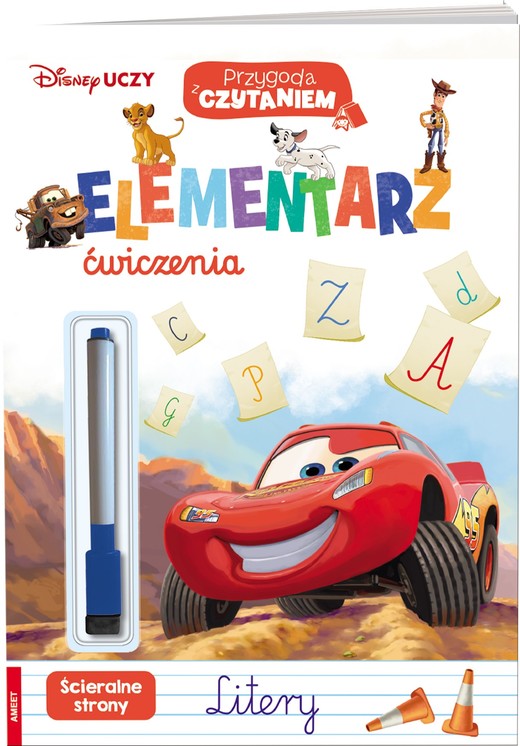 okładka Disney uczy Przygoda z czytaniem Elementarz ćwiczenia książka