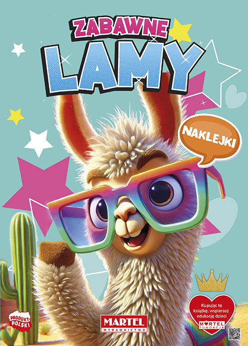 okładka Zabawne lamy. Kolorowanka z naklejkami książka