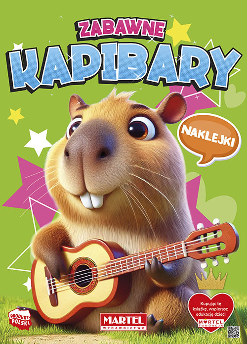 okładka Zabawne kapibary. Kolorowanka z naklejkami książka