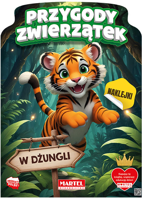 okładka Przygody zwierzątek w dżungli. Kolorowanka z naklejkami książka