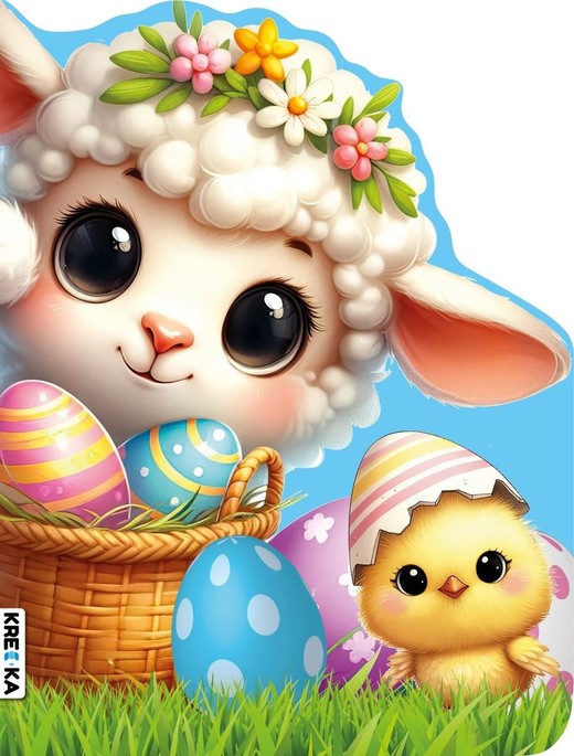 okładka Książeczka kartonowa wielkanocny baranek książka