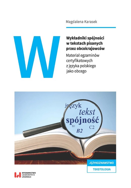 okładka Wykładniki spójności w tekstach pisanych przez obcokrajowców ebook | pdf | Magdalena Karasek