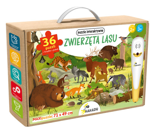 okładka Pakiet Zwierzęta lasu / Puzzle interaktywne. Kakadu książka