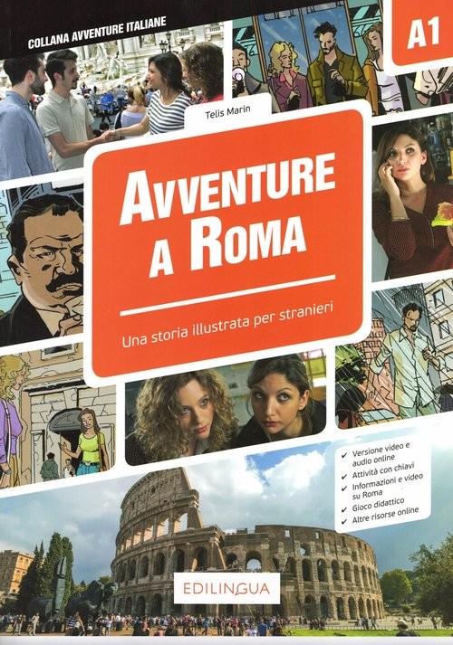 okładka Avventure A Roma A1 Storia illustrata per studenti d'italiano książka