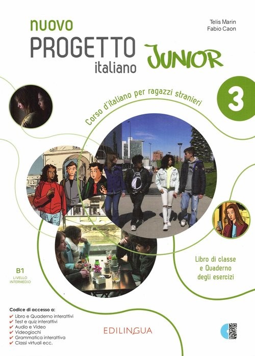 okładka Nuovo Progetto italiano junior 3 podręcznik + ćwiczenia + zawartość online książka | Fabio Caon