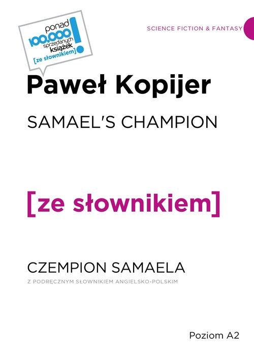 okładka Samael's Champion / Czempion Semaela z podręcznym słownikiem angielsko-polskim książka | Paweł Kopijer