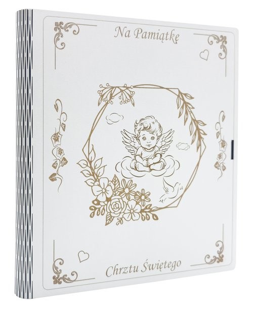 okładka Biblia Pamiątka Chrztu św. (srebrna+pudełko Aniołek) książka | Ribbons Lizzie