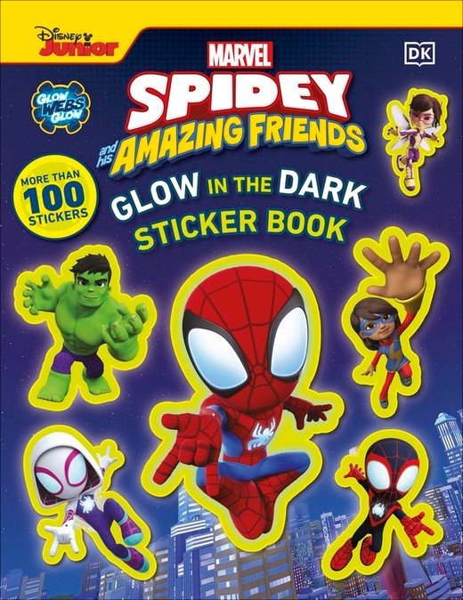 okładka Marvel Spidey and His Amazing Friends Glow in the Dark Sticker Book. With More Than 100 Stickers wer. angielska książka