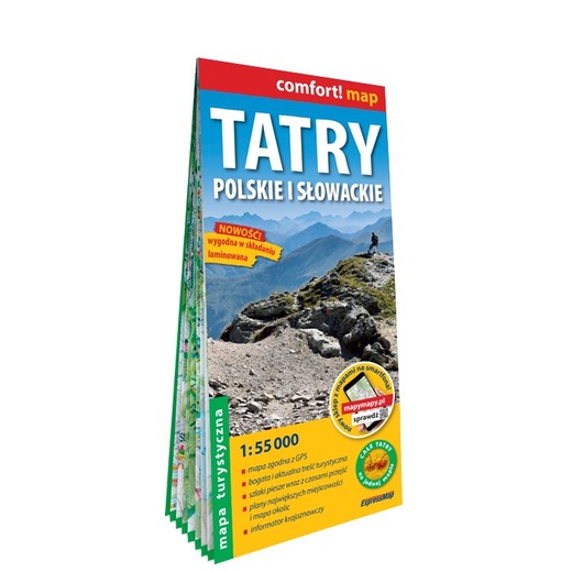 okładka Tatry Polskie i Słowackie mapa turystyczna 1:55 000 laminat 2023 książka