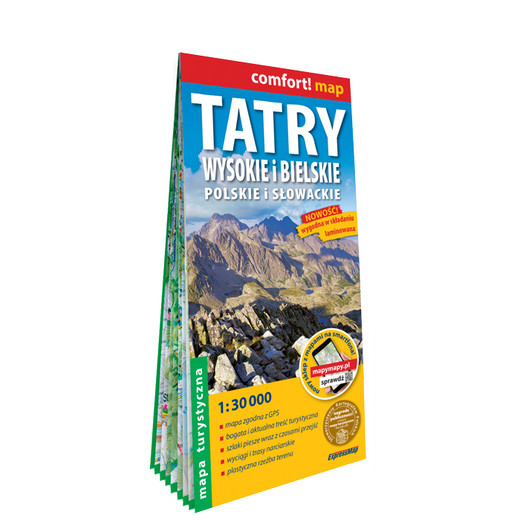 okładka Tatry Wysokie i Bielskie Polskie i Słowackie mapa turystyczna 130 000 laminat 2024 książka