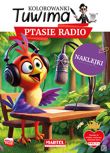okładka Ptasie radio z naklejkami. Kolorowanki Tuwima książka