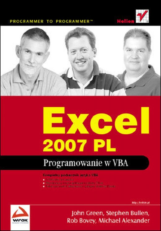 okładka Excel 2007 PL. Programowanie w VBA ebook | pdf | John Green, Stephen Bullen, Rob Bovey