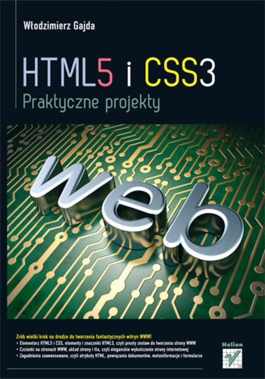 okładka HTML5 i CSS3. Praktyczne projekty ebook | epub, mobi, pdf | Włodzimierz Gajda