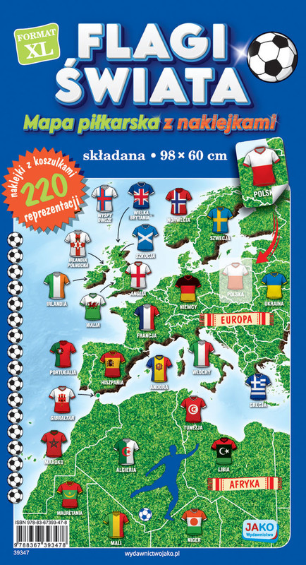 okładka Flagi świata Mapa piłkarska z naklejkami książka