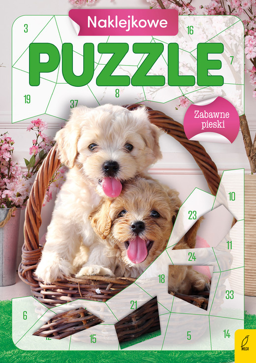 okładka Zabawne pieski. Naklejkowe puzzle książka