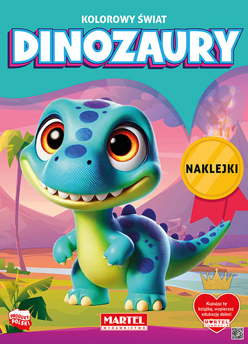 okładka Kolorowanka Kolorowy świat Dinozaury z naklejkami książka