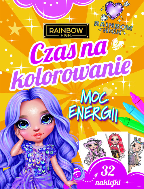 okładka Czas na kolorowanie. Moc energii. Rainbow High książka
