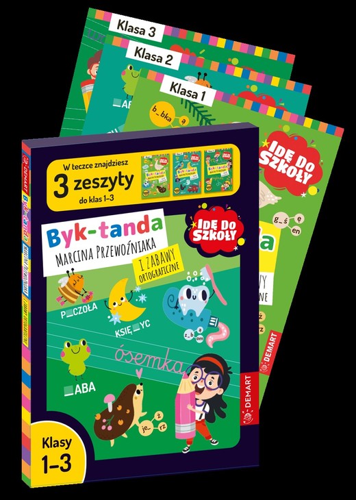 okładka Pakiet Idę do szkoły. Byk-tanda Marcina Przewoźnika i Zabawy Ortograficzne. Klasy 1-3 książka | Opracowanie zbiorowe