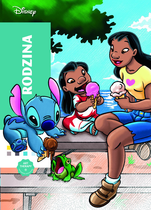 okładka Art therapy Kolorowanka antystresowa Disney Rodzina Zagadkowe rysunki książka