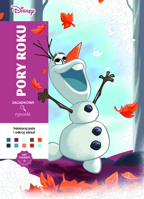 okładka Art therapy Kolorowanka antystresowa Disney Pory roku Zagadkowe rysunki książka