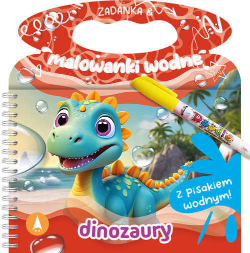 okładka Zadanka & malowanki wodne Dinozaury książka