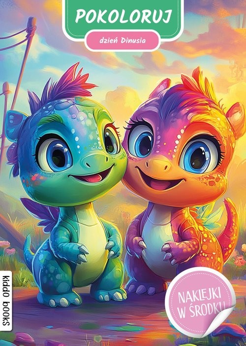 okładka Pokoloruj dzień dinusia książka