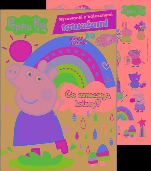 okładka Peppa Pig. Rysowanki z bajecznymi tatuażami Co oznaczają kolory? książka
