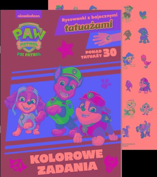 okładka Psi Patrol. Rysowanki z bajecznymi tatuażami Kolorowe zadania książka