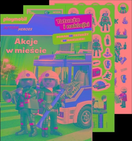 okładka Plamobil Action Heroes. Tatuaże i naklejki Akcje w mieście książka