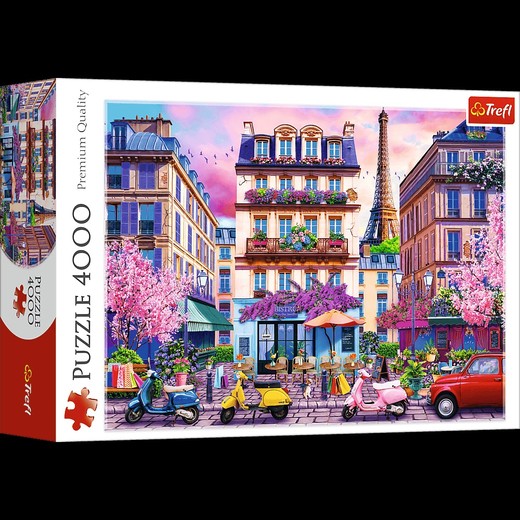 okładka Puzzle 4000 Wiosna w Paryżu TREFL książka