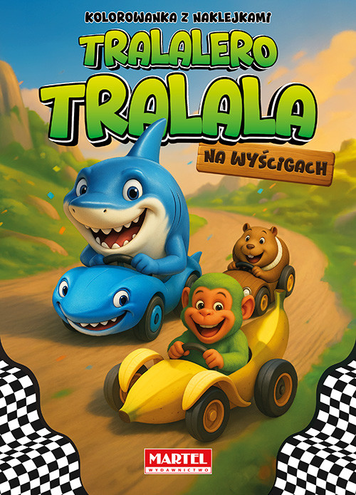 okładka Tralalero Tralala na wyścigach + naklejki książka