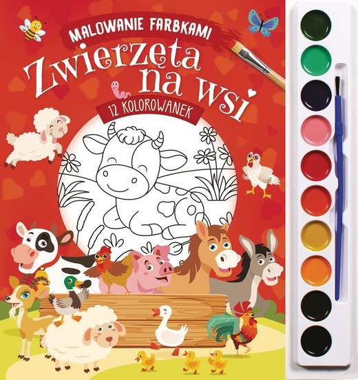 okładka Zwierzęta na wsi. Malowanie farbkami książka | Izabella Sieńko-Holewa