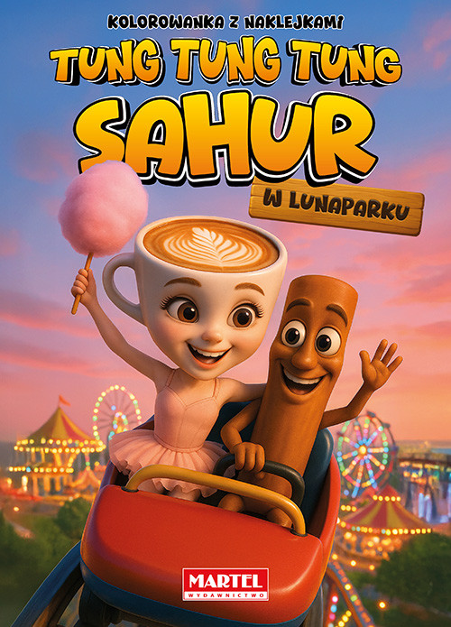 okładka Tung Tung Sahur w lunaparku + naklejki książka