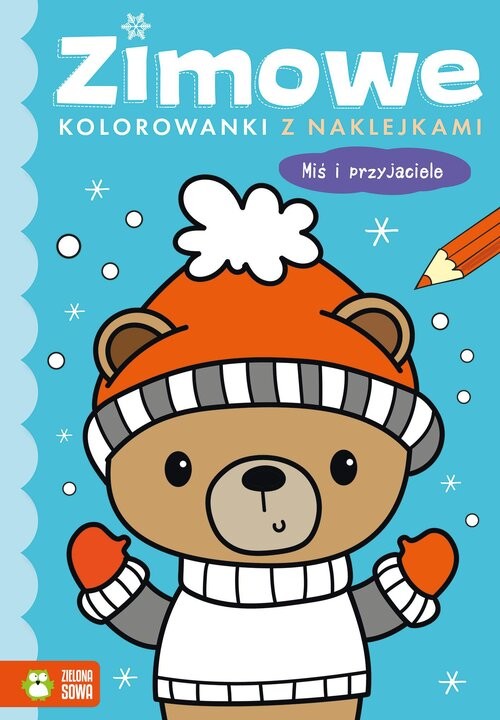 okładka Zimowe kolorowanki z naklejkami Miś i przyjaciele książka
