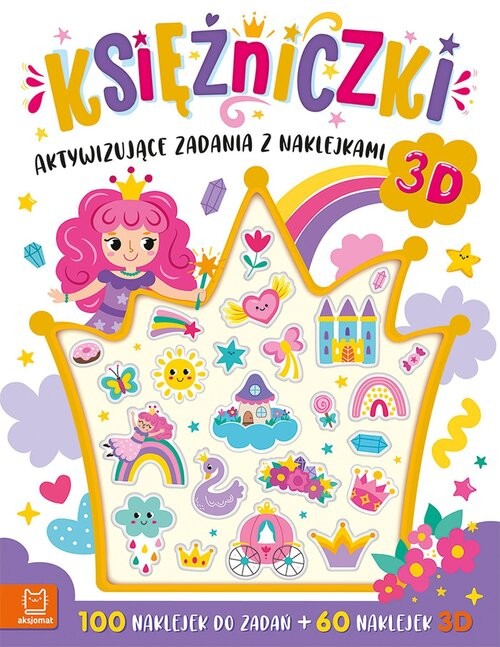 okładka Księżniczki. Aktywizujące zadania z naklejkami. 100 naklejek do zadań + 60 naklejek 3D książka | Anna Podgórska