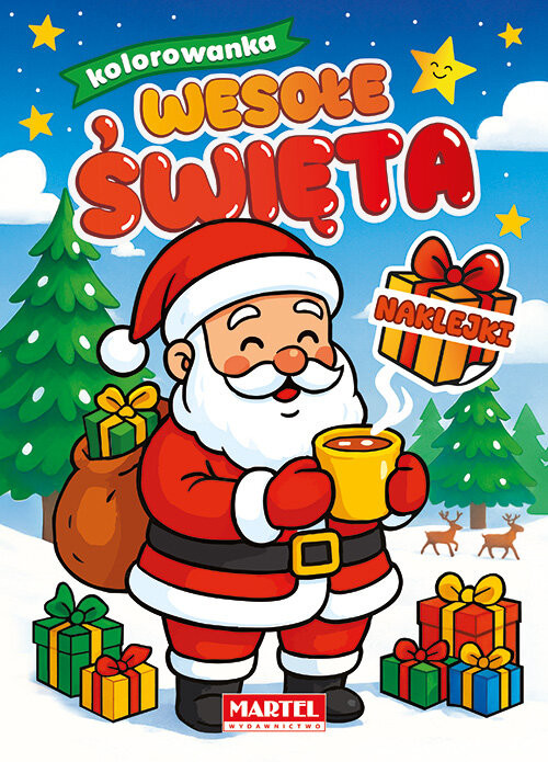 okładka Wesołe Święta z naklejkami książka