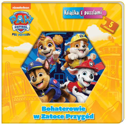 okładka Bohaterowie w Zatoce Przygód. Psi Patrol. Książka z puzzlami książka | Opracowanie zbiorowe