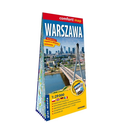okładka Warszawa plan miasta 1:29 000 laminat książka | Opracowanie zbiorowe