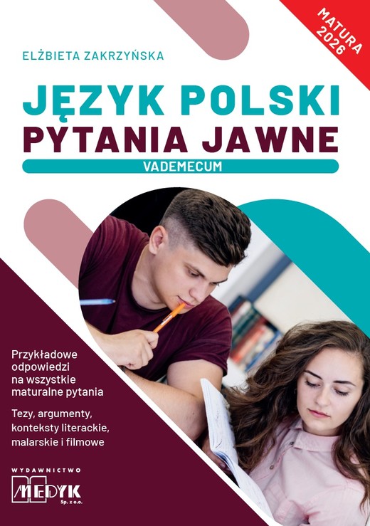 okładka Język Polski Pytania Jawne Vademecum matura 2026 książka | Elżbieta Zakrzyńska