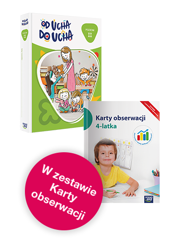 okładka Wychowanie przedszkolne OD UCHA DO UCHA 4-latki poziom 2 Zestaw dla dziecka książka | Karina Mucha, Anna Stalmach-Tkacz