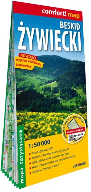 okładka Beskid Żywiecki mapa turystyczna 1:50 000 laminat 2025 książka | Opracowanie zbiorowe