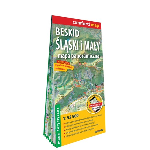 okładka Beskid Śląski i Mały mapa panoramiczna i turystyczna 1:52 500 laminat 2022 książka | Opracowanie zbiorowe