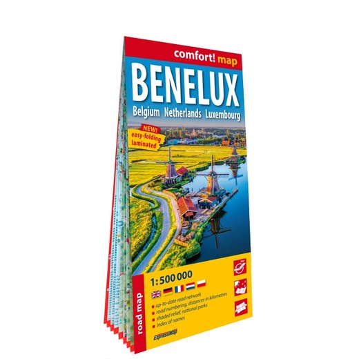 okładka Benelux Belgium Netherlands Luxemburg road map 1:500 000 laminat 2025 książka | Opracowanie zbiorowe