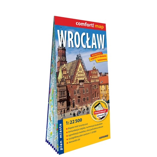 okładka Wrocław plan miasta 1:22 500 laminat 2024 książka | Opracowanie zbiorowe