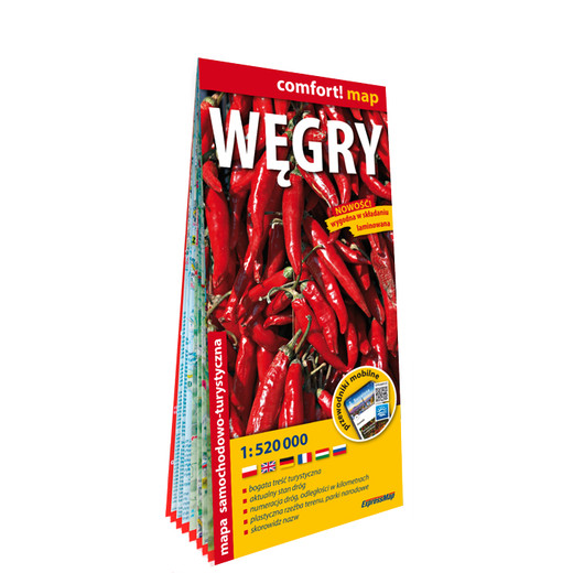 okładka Węgry mapa samochodowa 1:520 000 laminat 2024 książka | Opracowanie zbiorowe