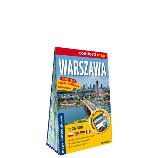 okładka Warszawa plan miasta 1:26 000 laminat midi 2024 książka | Opracowanie zbiorowe