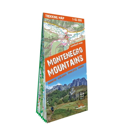 okładka Montenegro Mountains Góry Czarnogóry trekking map 1:65 000 laminat 2024 książka | Opracowanie zbiorowe