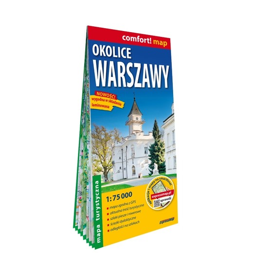 okładka Okolice Warszawy mapa turystyczna 1:75 000 laminat 2024 książka | Opracowanie zbiorowe